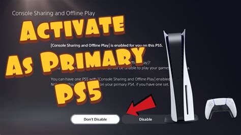 How do I activate my PS5 as primary?